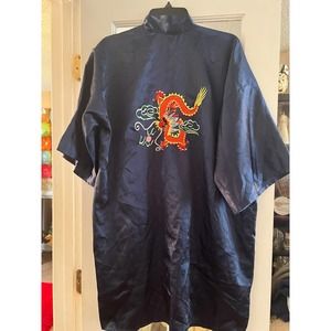 Womens 100% silk kimono robe medium